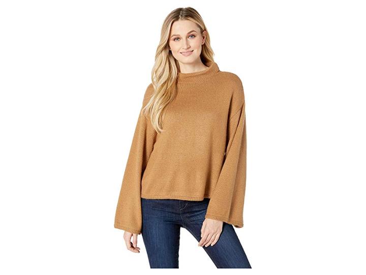 Anne Klein Mock Neck Bell Sleeve Sweater (vicuna) Women's Sweater
