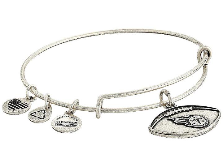 Alex And Ani Nfl Tennessee Titans Football Bangle (rafaelian Silver) Charms Bracelet