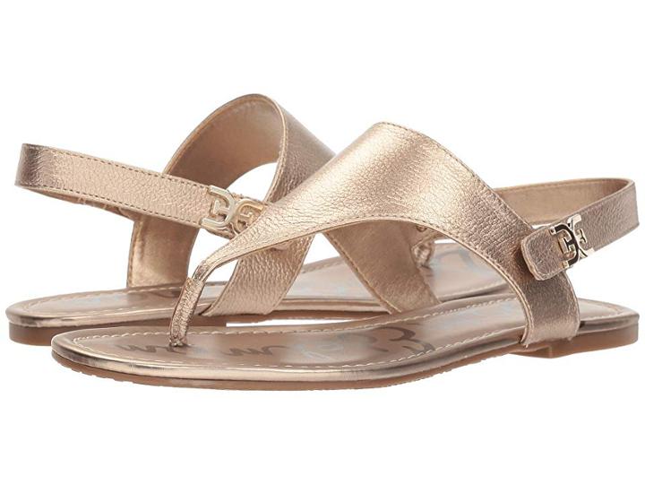 Sam Edelman Cason (dark Molten Gold Tumbled Opal Metallic Leather) Women's Sandals
