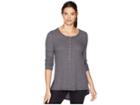Dylan By True Grit Heathered Rayon Waffle Snap Front Top (charcoal) Women's Clothing
