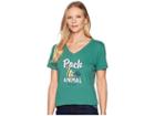 Life Is Good Pack Animal Crusher Vee (forest Green) Women's T Shirt