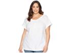 Lauren Ralph Lauren Plus Size 80s Cotton Broadcloth Short Sleeve Shirt (white) Women's Clothing