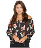 Astr The Label Chavelle Top (black Multi Floral) Women's Clothing