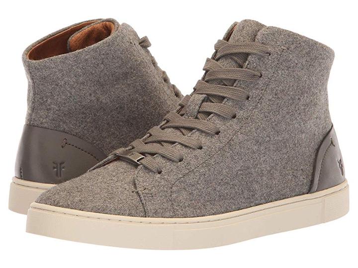 Frye Ivy High Top (grey Wool/waxed Pull-up) Women's Lace Up Casual Shoes