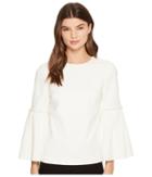 Ted Baker Pelta Pearl Trim Bell Sleeve Top (natural) Women's Long Sleeve Pullover