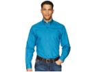 Ariat Solid Poplin Shirt (azure Thistle) Men's Clothing