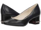 Anne Klein Studded Whisp Heel (black Leather) Women's Shoes