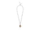 Chan Luu Large Single Stone Necklace On Leather With Chevron Accents (labradorite) Necklace
