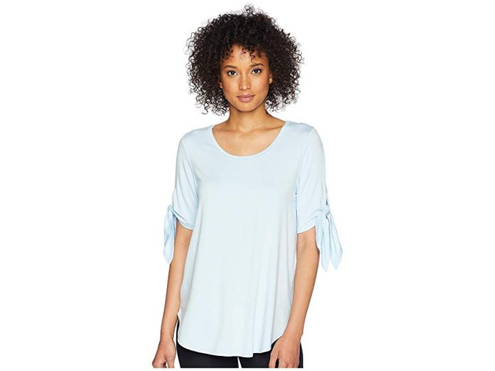 Karen Kane Short Sleeve Knot Tee (sky Blue) Women's T Shirt