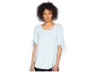 Karen Kane Short Sleeve Knot Tee (sky Blue) Women's T Shirt
