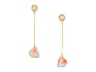Tory Burch Painted Pearl Linear Earrings (blush/ivory/vintage Gold) Earring