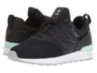 New Balance Kids Gs574v2 (little Kid) (black/seafoam) Girls Shoes