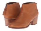 Toms Leila Bootie (warm Tan Leather) Women's Zip Boots
