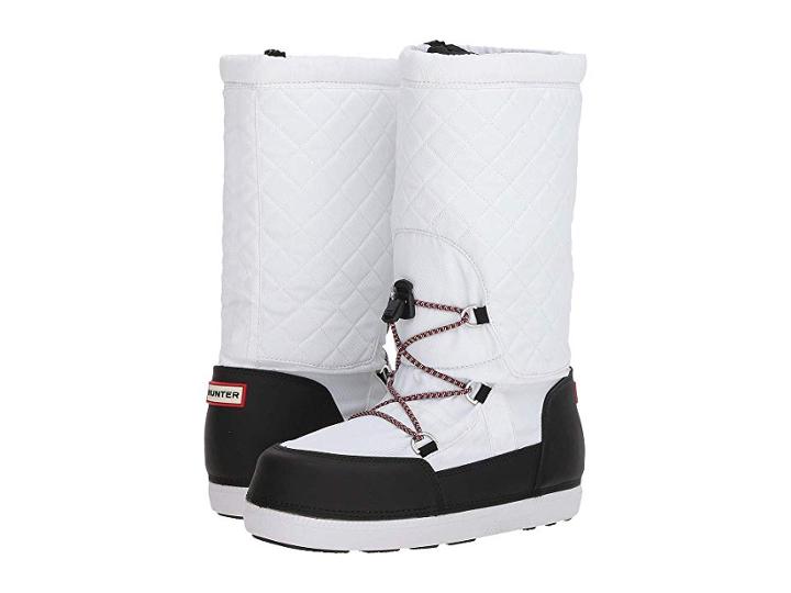 Hunter Original Quilted Snow Boots (white/black) Women's Rain Boots