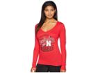 Champion College Nebraska Cornhuskers Long Sleeve V-neck Tee (scarlet) Women's T Shirt