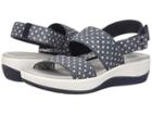 Clarks Arla Jacory (navy/white Polka Dot Elastic) Women's Sandals
