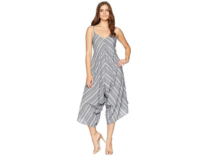 American Rose Charlize Striped Jumpsuit (grey) Women's Jumpsuit & Rompers One Piece