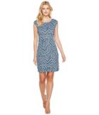 Nally & Millie Geometric Print Cap Sleeve Dress (multi) Women's Dress