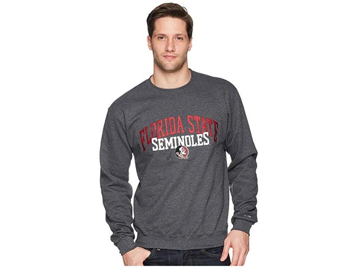 Champion College Florida State Seminoles Eco(r) Powerblend(r) Crew (granite Heather) Boy's Short Sleeve Pullover