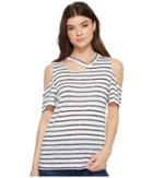 Lna Avalanche Striped Tee (navy/natural Stripe) Women's T Shirt
