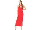Bebe Deep V Halter Maxi Dress (red) Women's Dress
