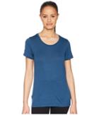 Icebreaker Tech Lite Merino Short Sleeve Low Crewe (prussian Blue) Women's Clothing