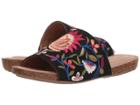 Me Too Nella (black Floral Embroidered Denim) Women's Slide Shoes