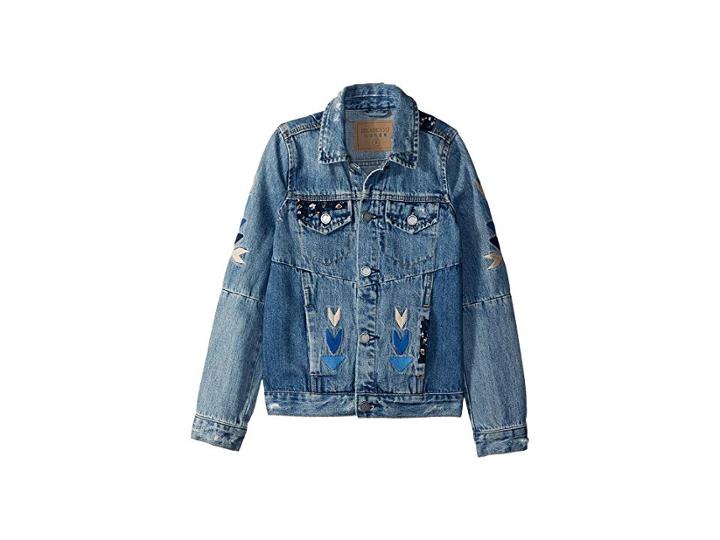 Blank Nyc Kids Embroidered Detail Denim Jacket (big Kids) (the Little Princess) Girl's Coat