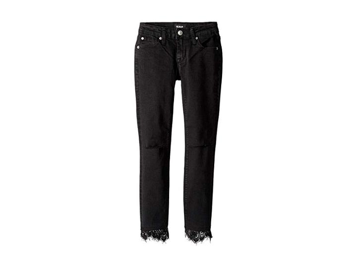Hudson Kids Lacey Crop Jeans In Jet Black (big Kids) (jet Black) Girl's Jeans