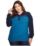 Columbia Plus Size Mountain Side Pullover (collegiate Navy/phoenix Blue/dark Raspberry) Women's Long Sleeve Pullover