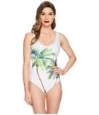 Unique Vintage Mrs. Parker One-piece Swimsuit (palm Trees) Women's Swimsuits One Piece