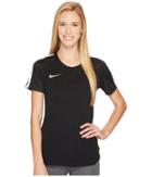 Nike Dry Academy Short Sleeve Soccer Top (black/white/white) Women's Clothing