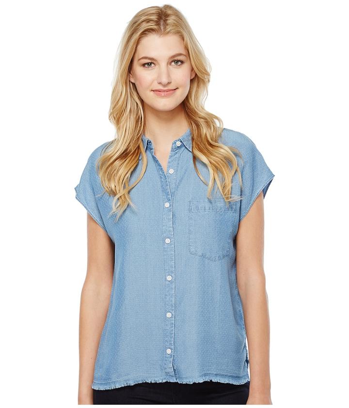 Joe's Jeans Alexandria Short Sleeve Shirt (light Stonewash) Women's Clothing