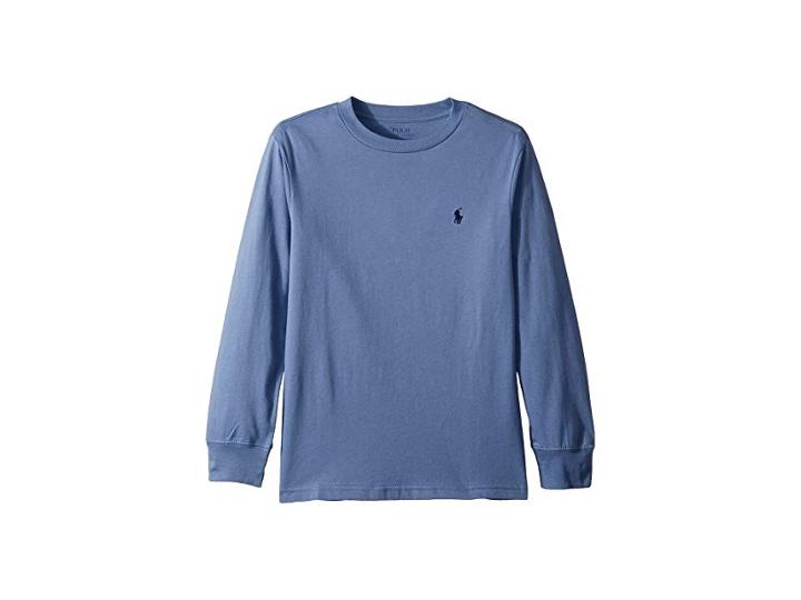 Polo Ralph Lauren Kids Cotton Long Sleeve T-shirt (big Kids) (capri Blue) Boy's T Shirt