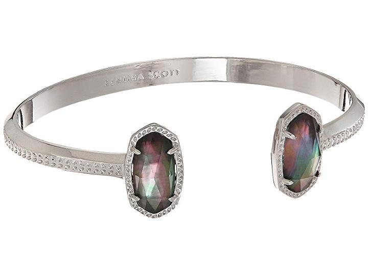 Kendra Scott Elton Bracelet (rhodium/black Mother Of Pearl) Bracelet