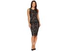 Calvin Klein Lace Sheath Dress Cd8l84cy (black Multi) Women's Dress