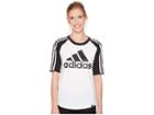 Adidas Badge Of Sport Baseball Tee (white/black) Women's T Shirt