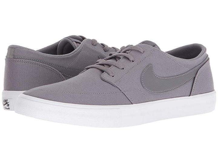 Nike Sb Portmore Ii Solar Canvas (gunsmoke/gunsmoke/white) Men's Skate Shoes
