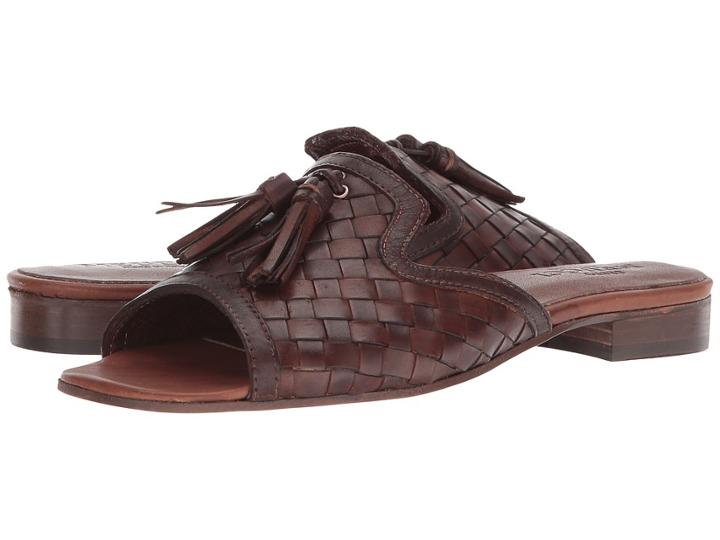 Sesto Meucci Gabbey (dark Tan Stain Calf/dark Tan Stain Calf Tassels) Women's Sandals
