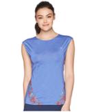 Eleven By Venus Williams Goddess Collection Backup Cap Sleeve Top (baja Blue) Women's Sleeveless