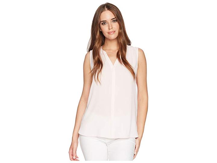 Nydj Sleeveless Pintuck Pleat Back (light Primrose) Women's Sleeveless