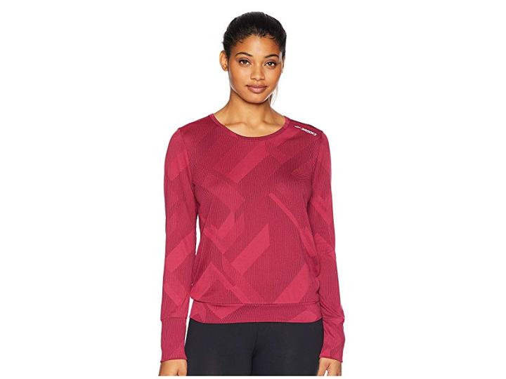 Brooks Array Long Sleeve Shirt (plum Eclipse Jacquard) Women's Long Sleeve Pullover