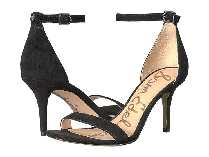 Sam Edelman Patti Strappy Sandal Heel (black Kid Suede Leather) High Heels