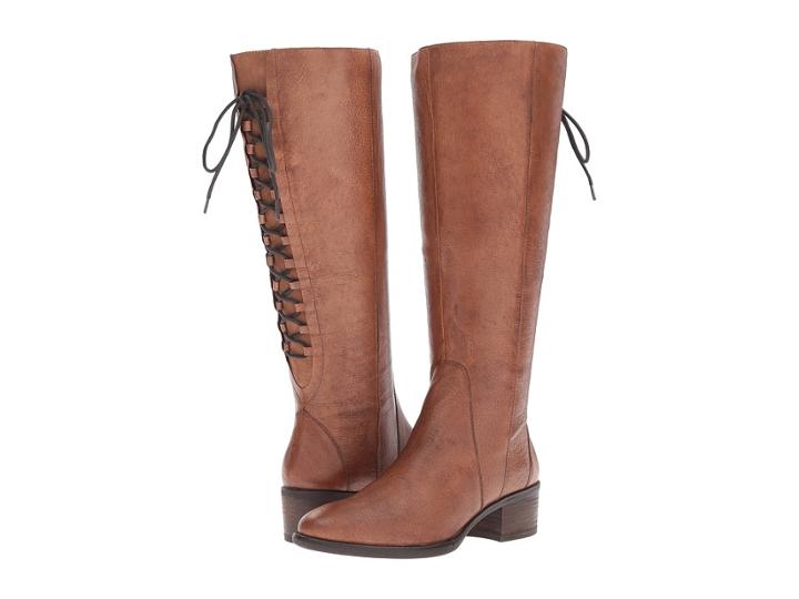 Steve Madden Laceup Wide (cognac Leather) Women's Boots