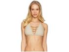Luli Fama La Corredera Interlaced High Neck Top (cemento) Women's Swimwear