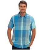 Prana S/s Brighton Shirt (baja Blue) Men's Short Sleeve Button Up