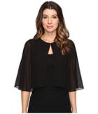 Tahari By Asl Sleeved Chiffon Cover-up (black) Women's Clothing