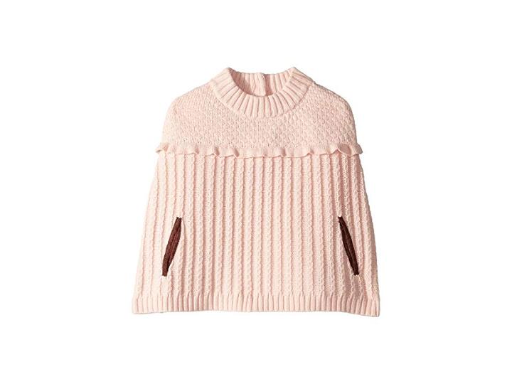 Janie And Jack Ruffle Sweater Cape (toddler/little Kids/big Kids) (blush Pink) Girl's Sweater