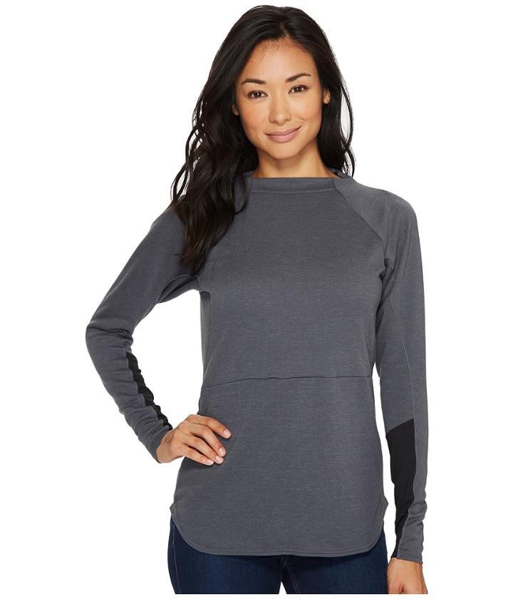 Adidas Outdoor Climb The City Wool Crew (grey Five) Women's Long Sleeve Pullover