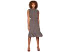 Michael Michael Kors Tulip Smocked Waist Dress (black/maroon) Women's Dress